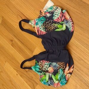 Elomi Pina Colada floral crop swim top 38J